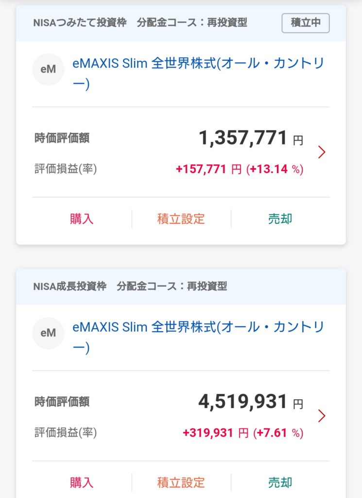 証券口座のスクショ
（2024年12月30日）