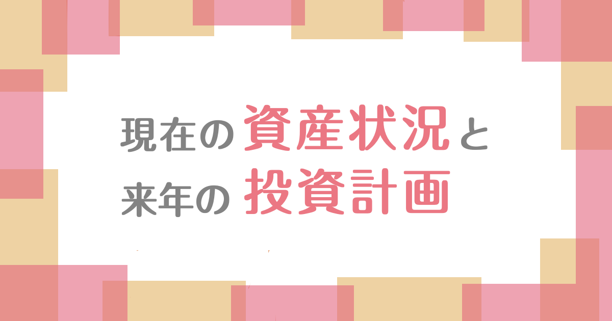 現在の資産状況と来年の投資計画
